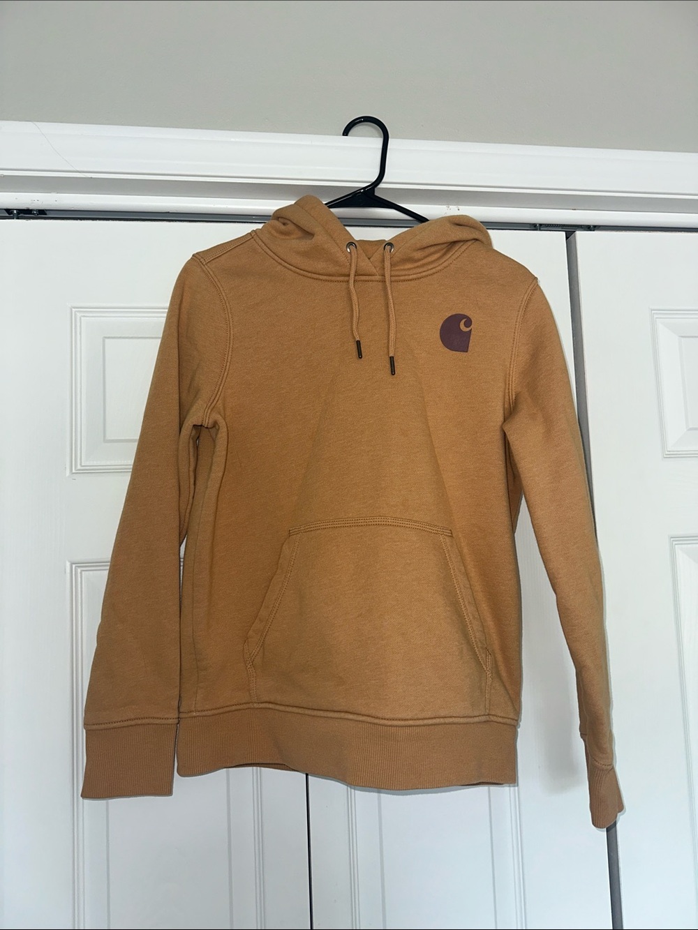 Carhartt Tan Pullover Hoodie with Chest Emblem